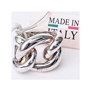 NWT Gorgeous 7 Mia Fiore Sterling Silver 925 Pleated bronze Thick Knot Link Ring